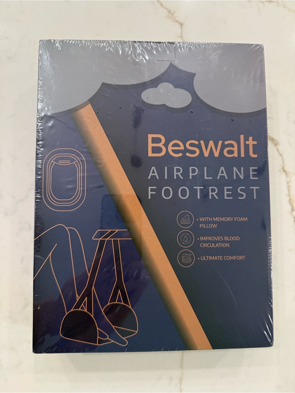 Beswalt Airplane Footrest Hammock - Black